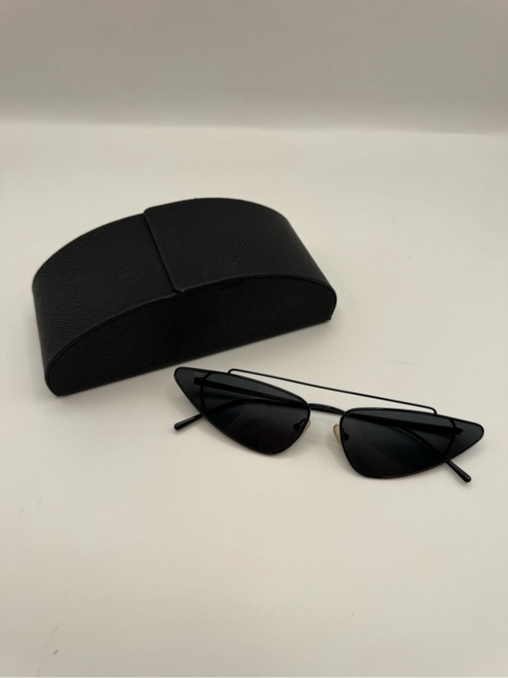 Prada Black Slim Cat-Eye Double-Bridge Sunglasses